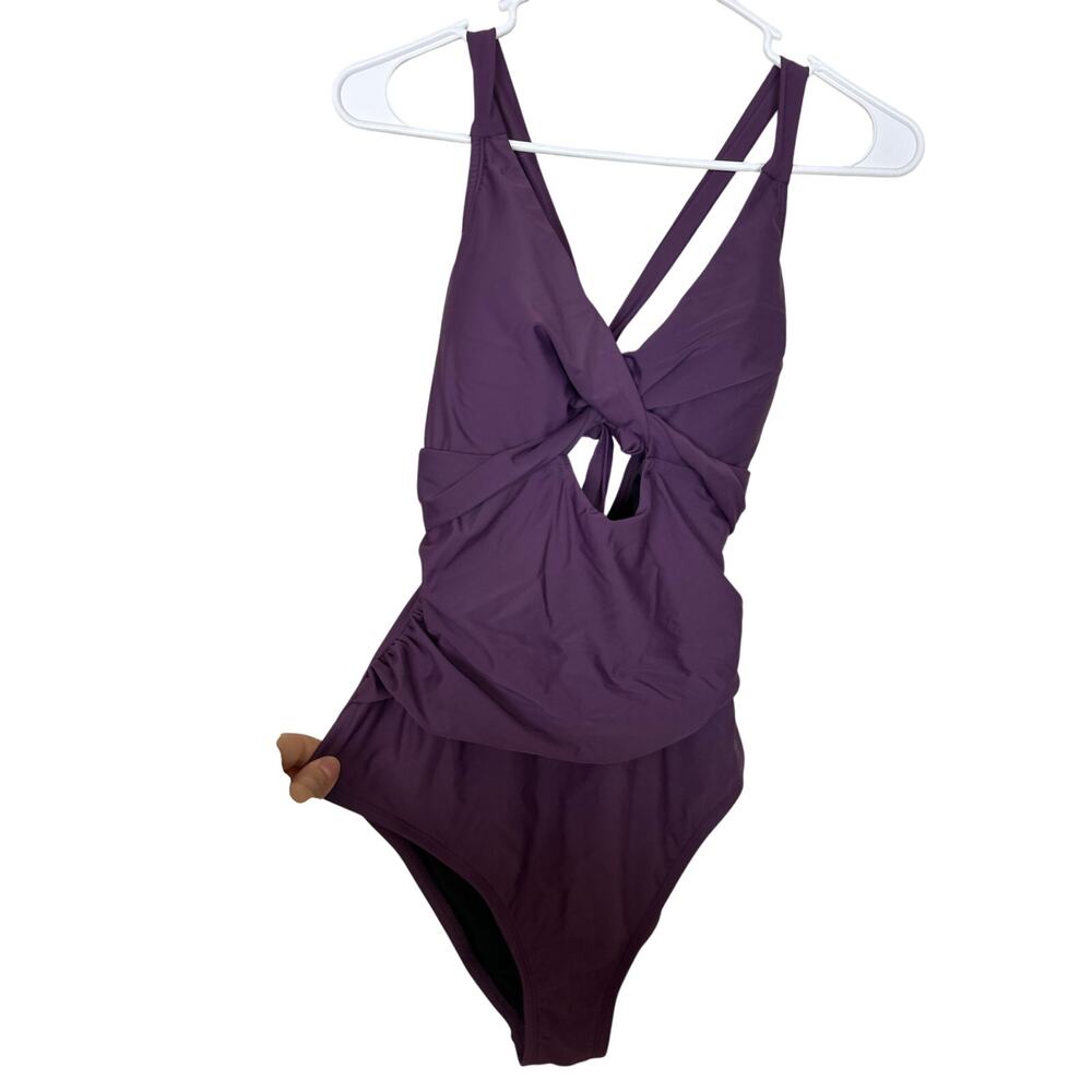 Cupshe Womens Plus 14/16 Purple Cutout One Piece Swimsuit NWT Resort